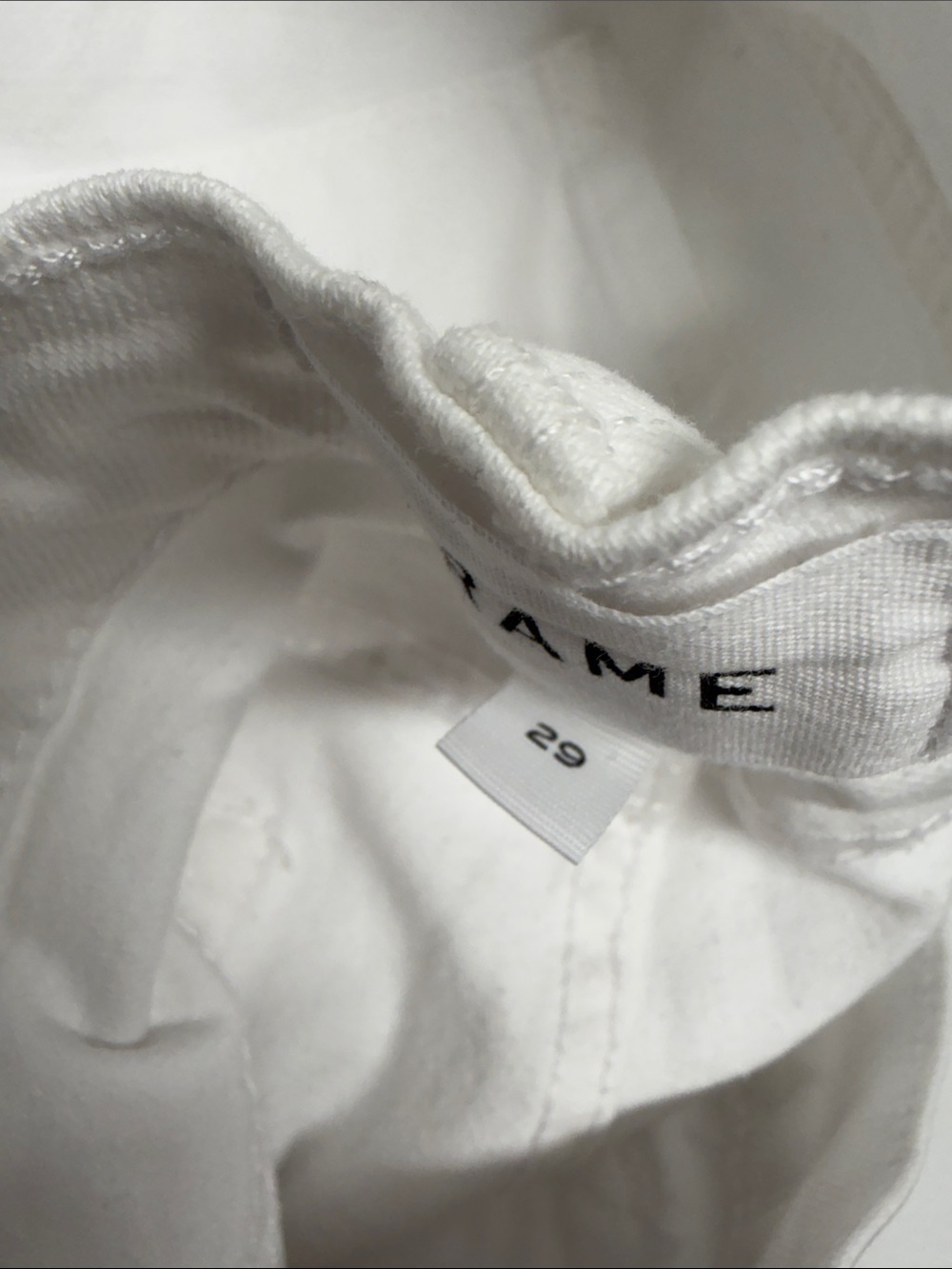 Frame Le Garcon Jeans Mid Rise Cotton Denim Pants Straight Leg 5 Pocket White 29 - Picture 9 of 11